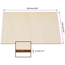 JOIKIT 20 Pieces 220 x 150 x 3mm Wood Sheets, Thin Plywood Sheets, Unfinished Wooden Board for Woodcraft Model, Crafts, Painting, Engraving