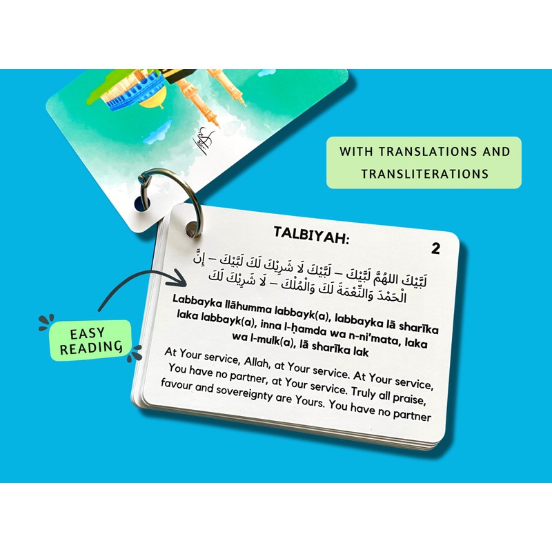 Umrah Dua Cards, Step by Step Guide Umrah Duas, Umrah