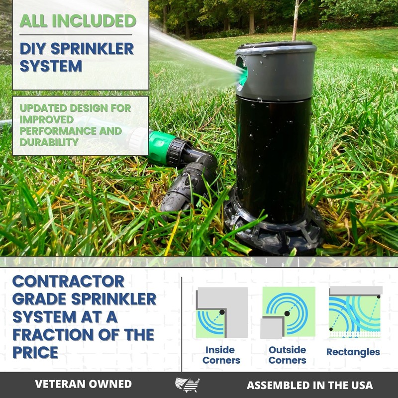 Quick-Snap In-Ground 5-Inch Pop-Up Adjustable Sprinkler with Quick Hose Connector,