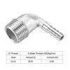 sourcing map 304 Stainless Steel Hose Barb Fitting Elbow, 8mm