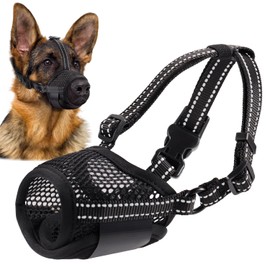 BONTHEE Dog Muzzle,Soft Mesh Muzzle for Small Medium Large Dogs to Prevent Biting,Pets Muzzle for Chihuahua Poodle Husky Labrador Retriever, Breathable Drinkable Adjustable for Chewing Grooming(S)