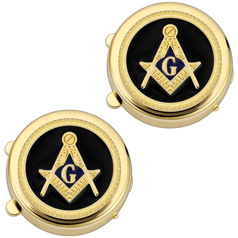 Masonic Button Covers, Square & Compass Cufflinks for Freemason