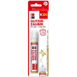 Marabu 03100059584 - Kids Glitter Magic, Glitter Gold 25 ml in Liner, Glitter Paint for Children, Water-based, Child-friendly Paint for Glitter Effects on Paper, Wood, Glass and Textiles