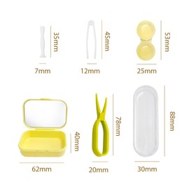 HINFHI 1 Piece Contact Lens Tweezers, 1 Piece Contact Lens Box, Insertion Auxiliary Tools, Convenient Travel, Creative Eye Care Tools.