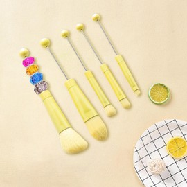 Sharplace 5Pcs Eye Makeup Brush Set Cosmetic Brushes DIY Metal Tube Portable Eyebrow Make up Brush Tool Kits for Girlfriend Adults Lady