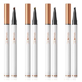 Kolvoii Microblading Eyebrow Pencil, 2024 New Eyebrow Tattoo Pencil, 3D Waterproof 4 Fork Tip Magic Eyebrow Pen, Natural Makeup Fine Stroke Long-Lasting Eyebrow Pencil Stay on All Day(4 Color)