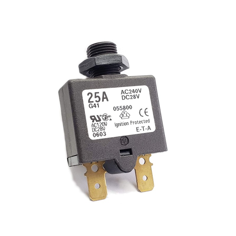 E-T-A Circuit Protection and Control 1658-G41-02-P10-25A, Circuit Breaker; Therm; Push;