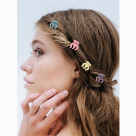 IYOU Mini Hair Claw Clips Pink Small Claw Clips Pins Clamps Cute Non Slip Tiny Plastic Hair Clips for Women and Girls(10 Pcs)