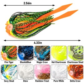 Dr.Fish 15 Pack Replacement Jig Skirts with Tail 88-Strands Silicone Quick Change Fishing Umbrella Skirts for Spinnerbaits Bass Jig Lure Making Supplies Magic Craw
