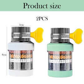 2Pcs Tap Water Filter, Kitchen Tap Filter for Drinking Water, Faucet Filter for Hard Water UK Taps, Water Filter for Tap, Universal Fit for Kitchen and Bathroom