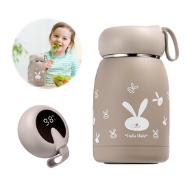 XEERUN 320 ml Baby Thermos Flask, Thermos Flask Baby On the Go, Vacuum Insulation Cup, Thermos Flask Stainless Steel for Children, with LED Temperature Display, Vacuum Drinking Bottles, Ideal for Heat