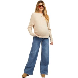 PinkBlush Blue Wide Leg Maternity Jeans