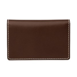 MASSENI Luxury Italian Leather Business Card Holder, Tan Genuine Leather, Light Leather, 35 Pieces, dark brown