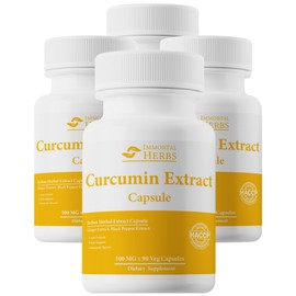 Immortal Herbs Premium Curcumin Extract (95% Curcuminoids) 1000mg 90 Capsules, 90 Tablets, 4 Pieces / Immortal Herbs 프리미엄 커큐민 추출물(95% 커큐미노이드) 1000mg 90캡슐, 90정, 4개