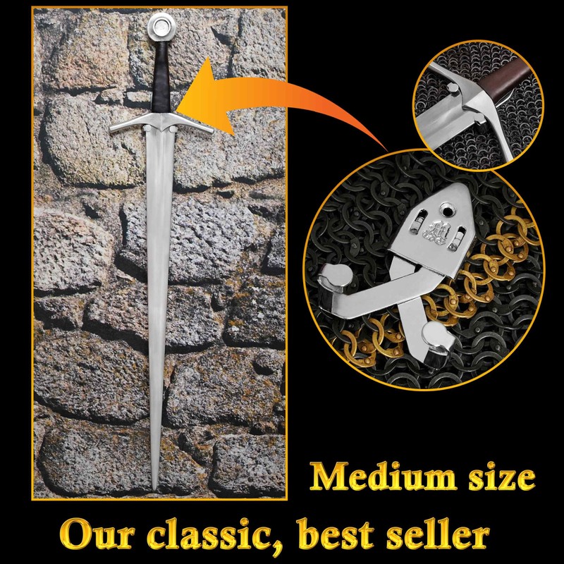 Mythrojan Metal Single Sword Wall Mounts Vertical Sword Mount Display