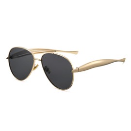 Cesunies Oversized Gold Aviator Sunglasses for Women Men Retro 70s Metal Big Aviators Sun Glasses Trendy 2025 Designer Shades CS002