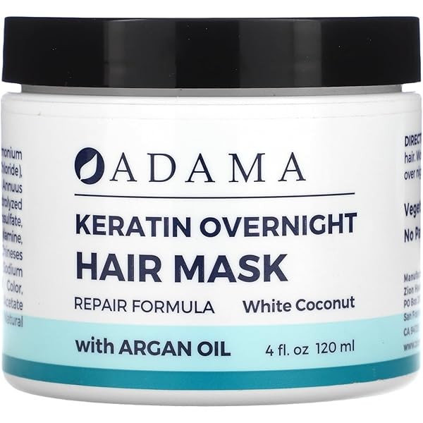 Zion Health Adama, Keratin Overnight Hair Mask, White Coconut, 4