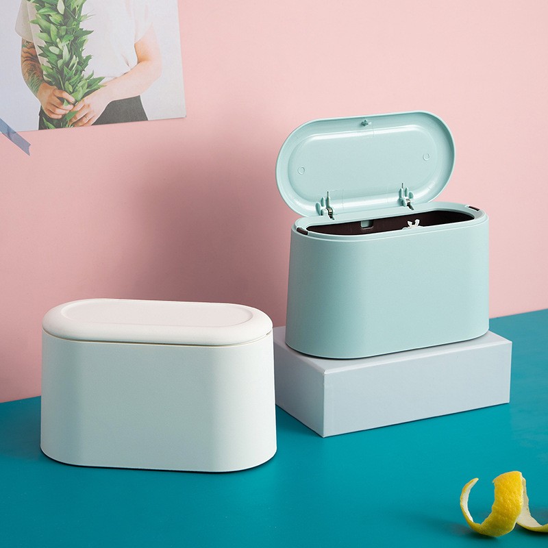 MEETOZ Mini Trash Can with Lid, Small Trash Can, Desk