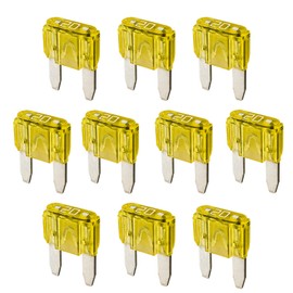 20 A Car Fuses Mini | 12 V 24 V 32 V | Pack of 10 | Plug Fuses for Power Theft & Fuse Holder | 11 mm Blade Fuses for Car, Boat, Motorcycle, Motorhome, Scooter | Replacement Fuses