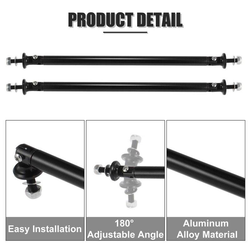 MACHSWON 2pcs Front Rear Bumper Lip Splitter Strut Rod Adjustable
