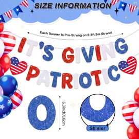 It's Giving Patriotic Banner, Red White Blue 4th of July Decor