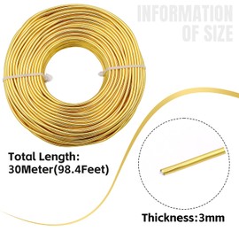 YIEMI Aluminum Craft Wire,9 Gauge Aluminum Jewelry Making Wire Metal Wire for Craft Jewelry Making Wire DIY Metal Craft Art Wires(Gold,100FT)