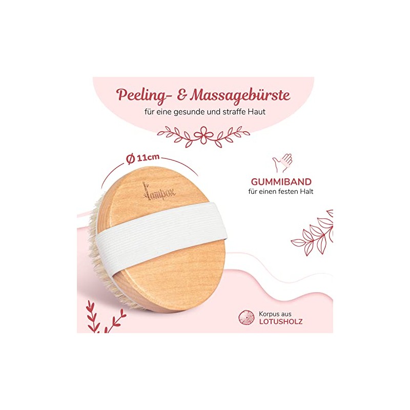 lampox Dry Brush, Body Brush, Exfoliating Brush, Massage Brush, Exfoliating