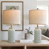 USumkky 20.5 inches Modern Ceramic Green Bedside Lamp Set of