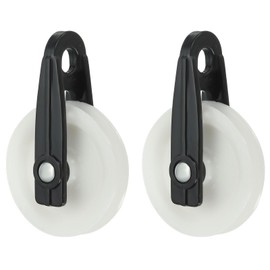 PATIKIL Nylon Clothesline Pulley, 2Pcs 2 Inch Diameter Outdoor Puller Rope Pulley Clothes Line Puller Kit Wire Rope Pulley for Outdoor Clotheslines