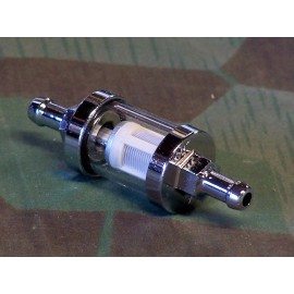 Aftermarket Knucklehead, Panhead, Sportster Chrome Clear Fuel Filter For 1/4" Line