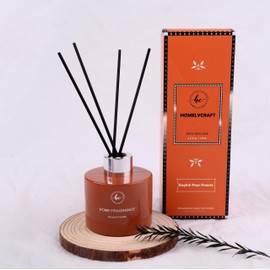 HOMELYCRAFT Reed Diffuser Set – 3.38 fl oz (120ml) | Premium Clean Oil Scent Diffuser with Orange & English Pear Freesia Fragrance | Elegant Home Décor, Holidays & Hotel Collection.