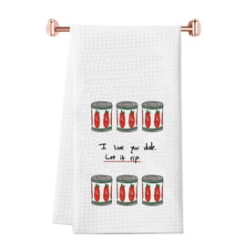 JTOUK Bear Show Gift San Marzano Tomato Kitchen Towel Tin Let It Rip Tea Towel Cooking Gift (Dude Towel EU)