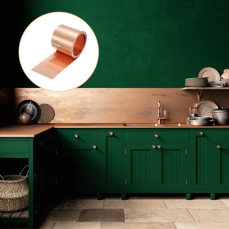 sourcing map Copper Sheet Roll 2500mm x 50mm x 0.5mm,