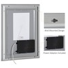kleankin 32" x 24" LED Bathroom Mirror, Lighted Vanity Mirror,