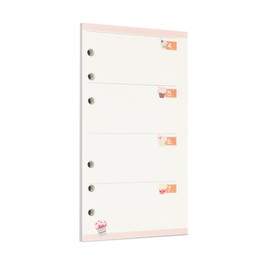 Zelten Colourful 40 Sheets 80 Pages Loose Leaf Perforated Paper Refills Paper for 6-Hole Binder Personal Organiser Diary Notebook Refillable Planner (A6, Cupcake Weekly Planner)