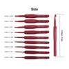 LenTLy 9 Pcs Ergonomic Red Handle Aluminum Crochet Hooks 2.0mm-6.0mm