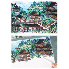 JDHTMTCBGX DIY 3D Sticker Scene Extra Large Size, Fun Vintage Chinese Painting Scene Stickers with Tweezers for Relief Stress Enjoy The Time