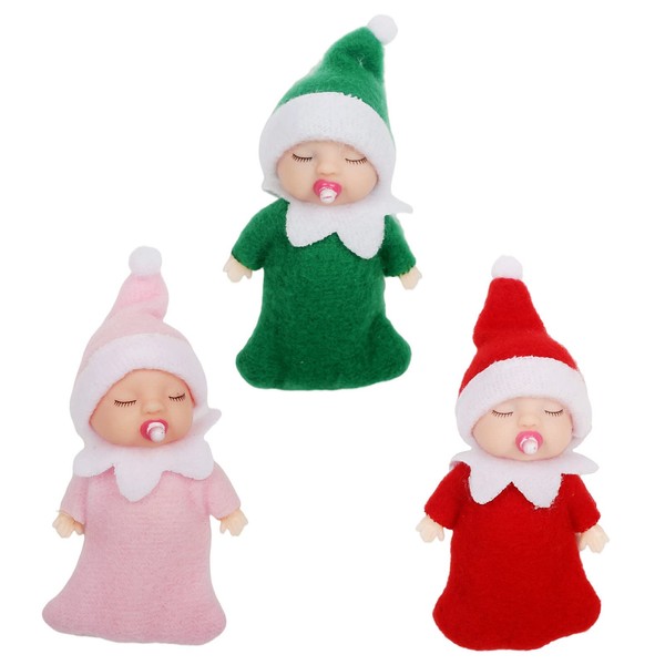 Christmas Mini Baby Elf Toys for Girls,3Pcs Tiny Elf Babies Doll Cheeky Naughty Elf Accessories Baby Twins Christmas Tradition Novelty Toys,Baby Elves for Kids Xmas New Year Gifts Stocking Stuffers