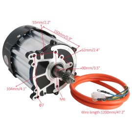 Unbranded 500W 1000W 1500W 2500W Brushless Differential Motor for Scooter E-bike ATV Buggy - 72V 1500W Motor without Gear Box