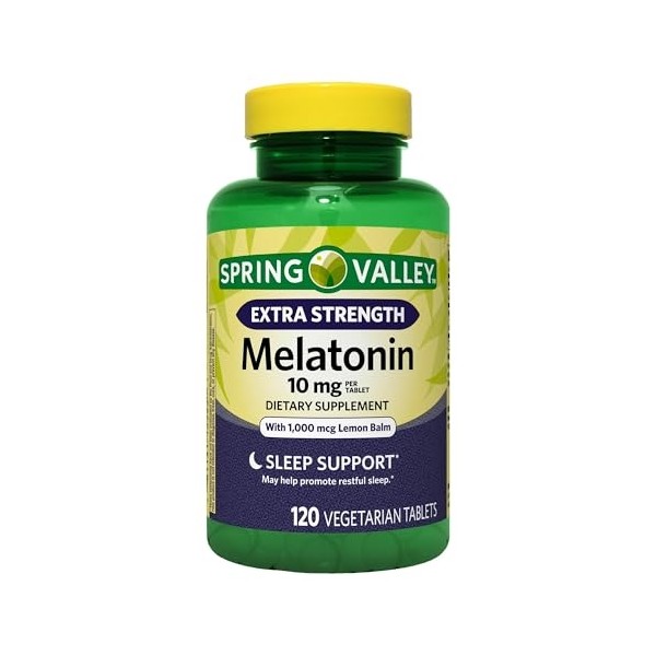 Spring Valley Extra Strength Melatonin Tablets, 10 mg, 120 Vegetarian