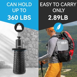 Geavo Square Collapsible Stool with 3-in-1 Carry Bag, Adjustable Retractable Portable Stool Max Load 360lbs, Foldable Stool with Cushion & Beverage Holder, Camping Stool for Fishing Hiking(Blue)