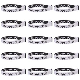 15PCS WWJD Bracelet Pack for Women Men, Christian Jesus Bracelet Gifts, Adjustable What Would Jesus Do Wristbands White