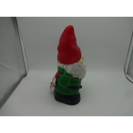Holiday Time Christmas 11" Blow Mold Tabletop Gnome Lights Up Red Hat New