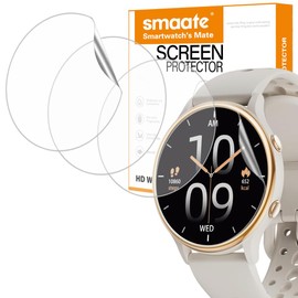 smaate Compatible with KEEPONFIT K53 1.27” Round, Soft Smart Watch Screen Protector, TPU, 6-pack, Full Coverage, Bubble Self-healing