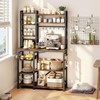 Baker Rack with Power Outlet - Microwave Stand with Storage,
