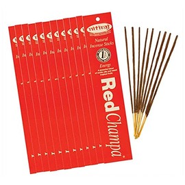 Nitiraj Natural Champa Incense Slow Burning 1hr. Sticks 10gr. 2 Pack Set Red