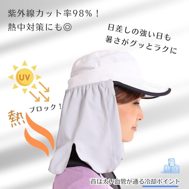 White Beauty Hat, Sun Shade, Flap, Aftermarket, Neck Shade, Neck