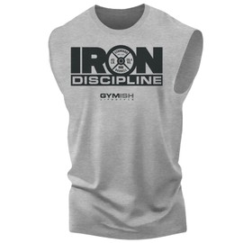 Gymish Lifestyle Iron Discipline Gym Workout Tank Top for Men Motivational Tank (XXL, Iron Discipline Muscle Tank Top)