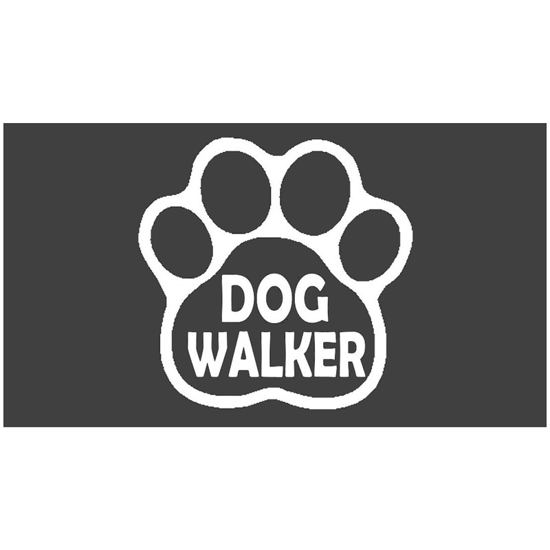 Dog Walker Paw Decal Sticker for Car Window 5 Inch