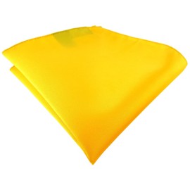TigerTie - Satin Pocket Square Plain - Polyester Cloth - Size 26 x 26 cm, Yellow Sun Yellow